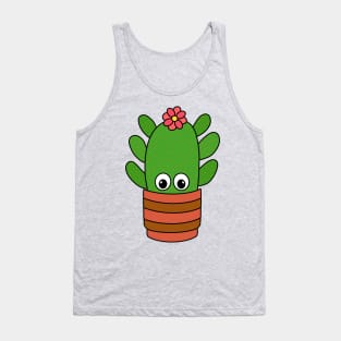 Cute Cactus Design #324: Cactus With Cute Flower In Pot Tank Top